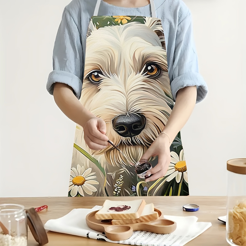 مريلة مطبخ بيضاء لطيفة على شكل - مراجعة Home Cooking For Dogs وسعره
